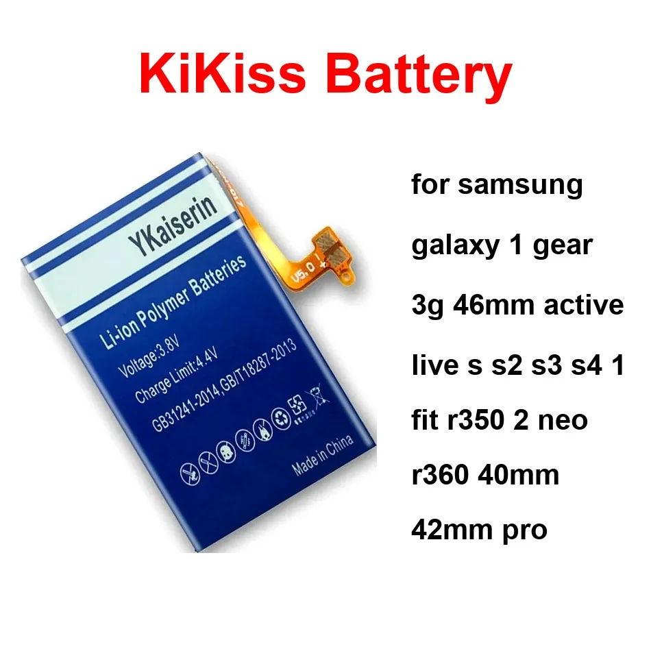 

Аккумулятор EB-BR760ABE EB-BR720ABE для Samsung Galaxy Gear 3G 46 мм, Active, Live, S, S2, S3, S4, Fit R350, 2 Neo R360, 40 мм, 42 мм, Pro