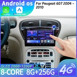 Android 14 For Peugeot 607 2004-2010 Head Unit Wireless Carplay Stereo Screen Car Radio Multimedia Navigation
