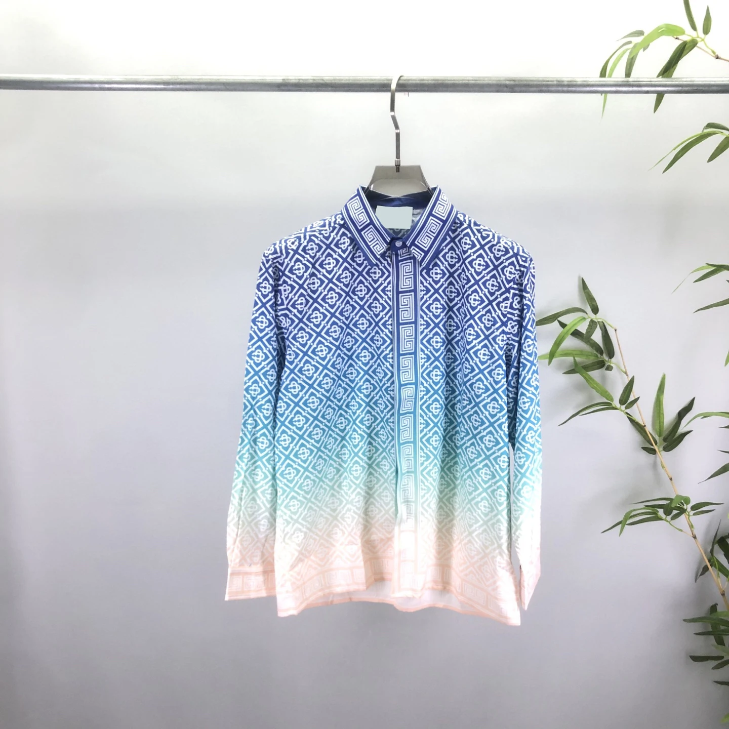 

Casual Long Sve irt Mosaic Pattern Print ex Comfortable Breathable Polyester Fiber adient Color Blo Design
