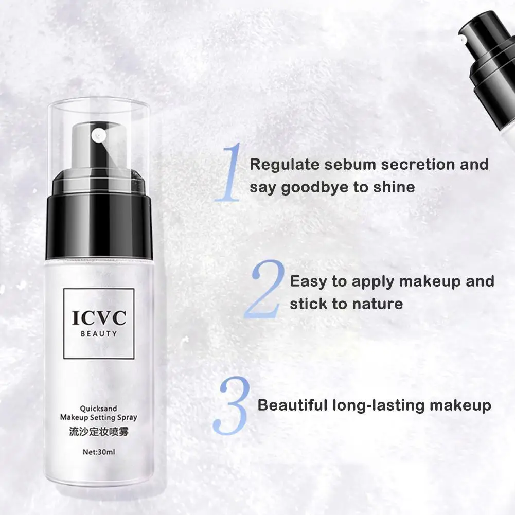 30ml Glitter Fast Finishing Makeup Setting Spray Moisturizing Long Oil Fixer Foundation Lasting Waterproof Control Make Up R6S2