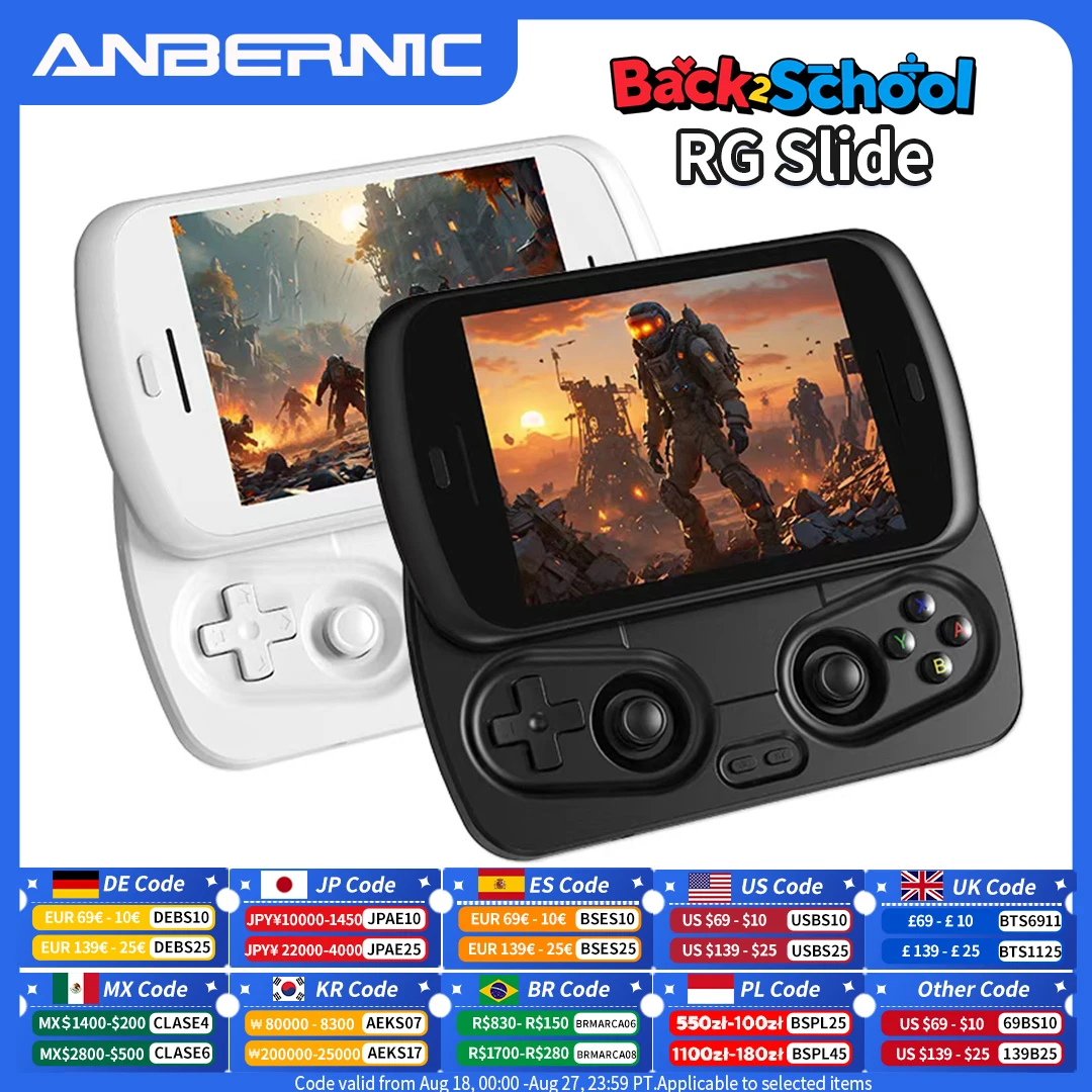 ANBERNIC-consola de juegos portátil RG Slide, pantalla integrada LTPS de 4,7 pulgadas, Android, 5000mAh, compatible con WIFI, FOTA, 1080p-DP, transmisión de salida