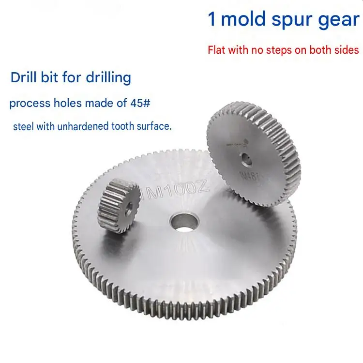Spur Gear 1 Module 12-24 Teeth 45# Steel Motor Pinion 10mm Thickness Black Oxide