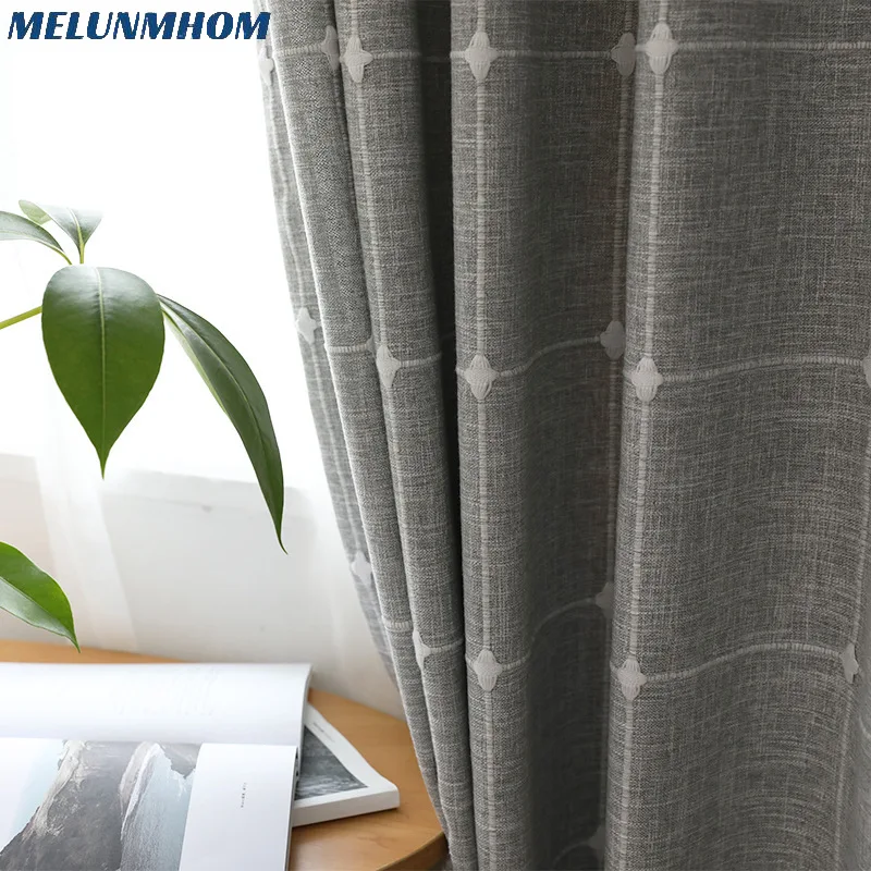 Linen Plaid Curtains for Living Room Yarn Dyed Modern Window Curtains for Bedroom Thick Curtain Kitchen Curtains Home Decoration