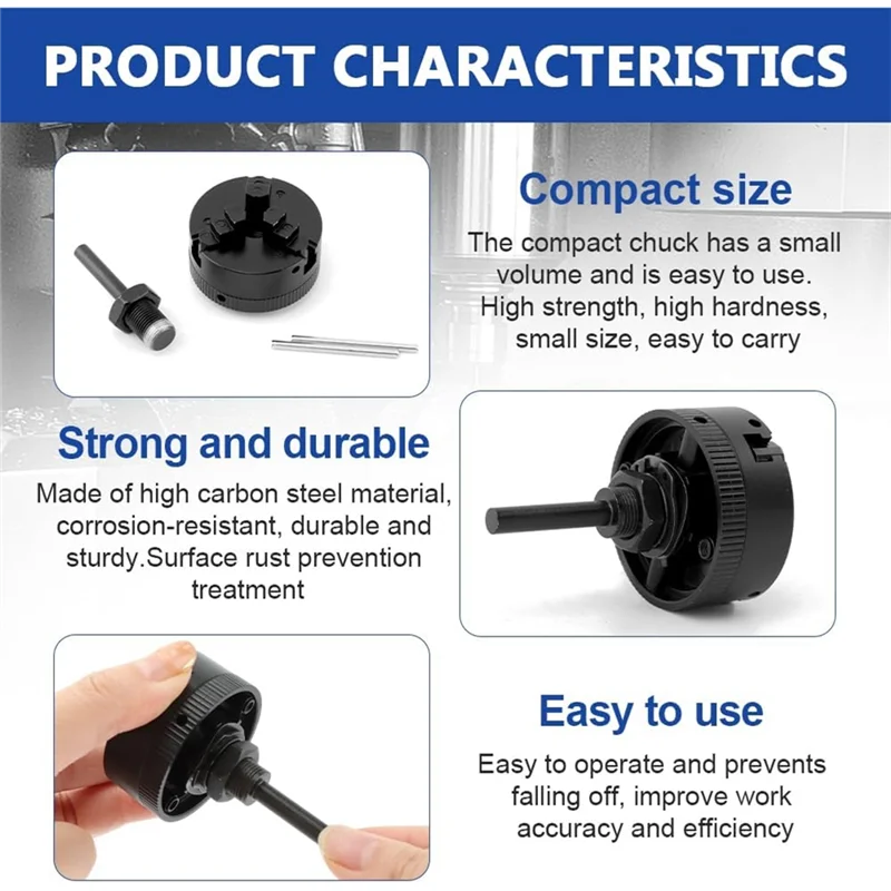 أفضل ما في 2025-Z011 مجموعة من ثلاثة ظرفات فكية ومجموعة قضيب توصيل، مجموعة ظرف مخرطة صغيرة - تتضمن 3 ظرفات ذاتية التمركز #4
