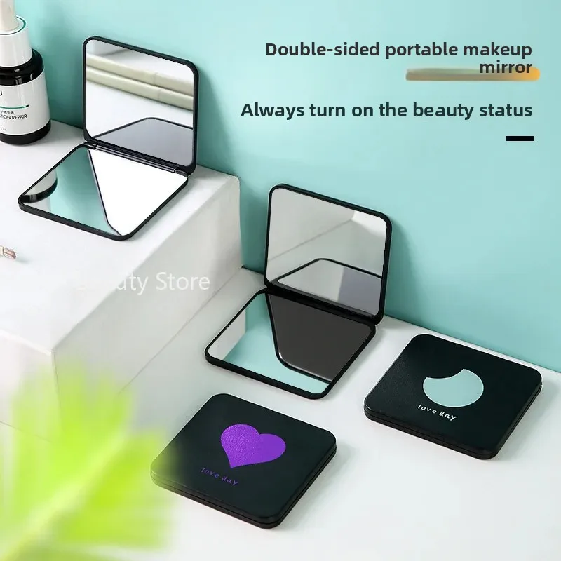 Specchietti portatili Specchio compatto bifacciale Specchio cosmetico tascabile Specchio per trucco pieghevole Mini trucco quadrato Vanity