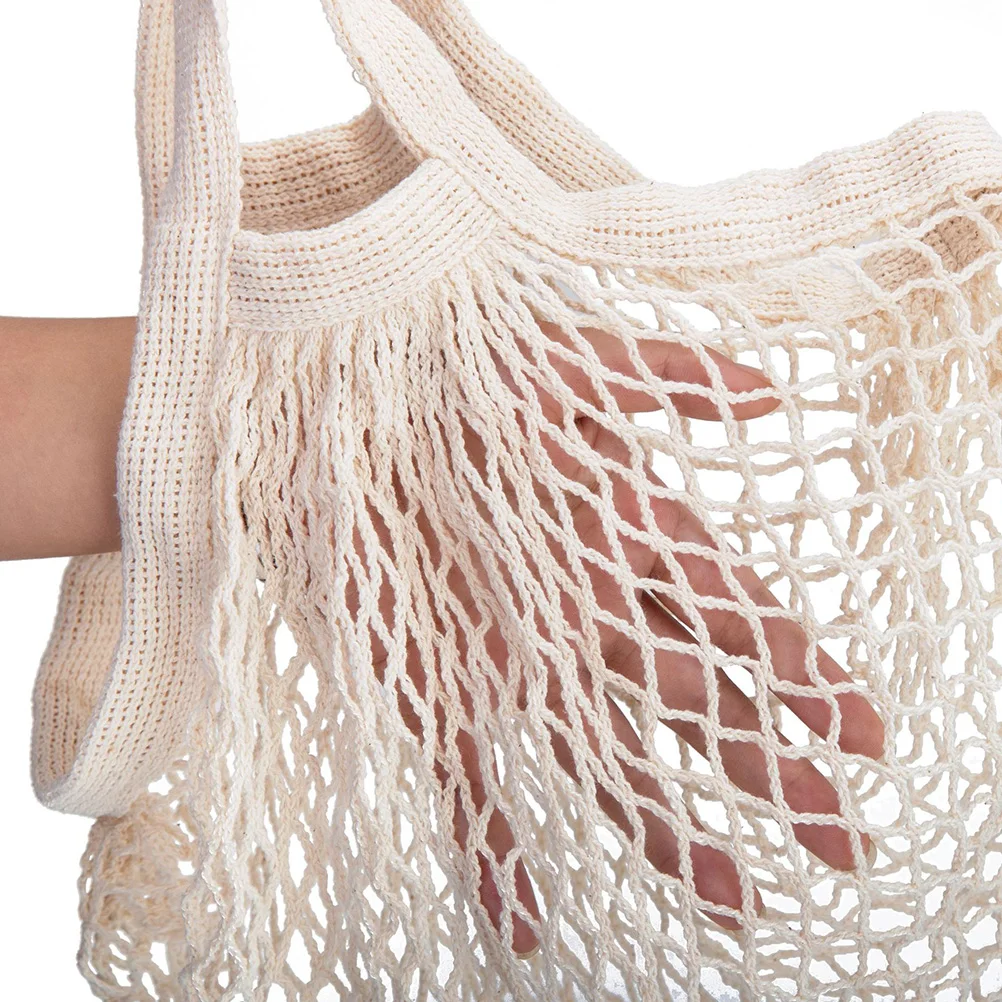 

2Pcs Cotton String Knit Handbags Fashion Knitted Net Bags Lightweight Shopping Tote Beach Travel Outdoor Storage Eco Friendly