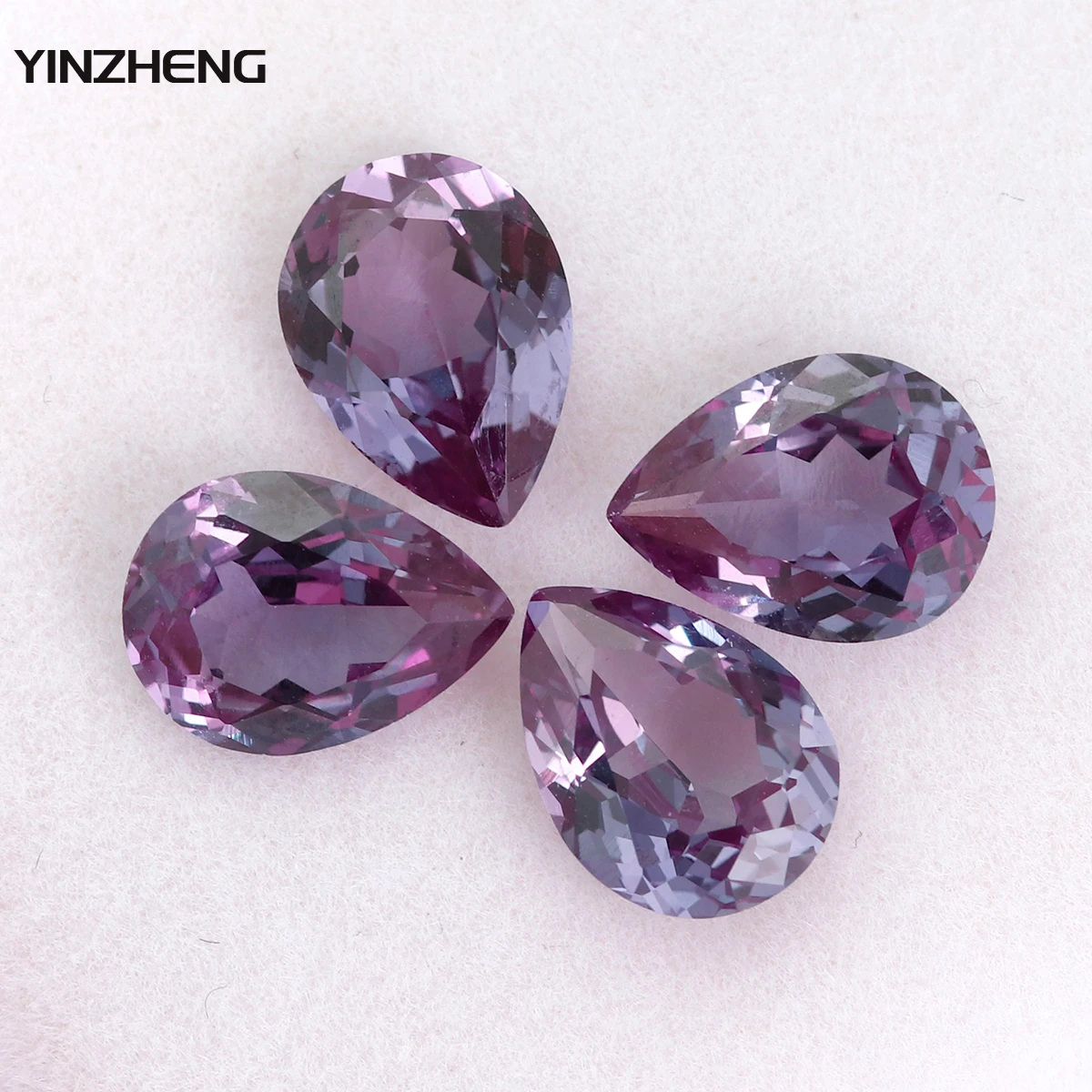 

Yinzheng Box Set Lab Grown Alexandrite Colorful Gemstone Pear Cut for DIY Jewelry Making with AGL/GRC Ceritificate Loose Stones