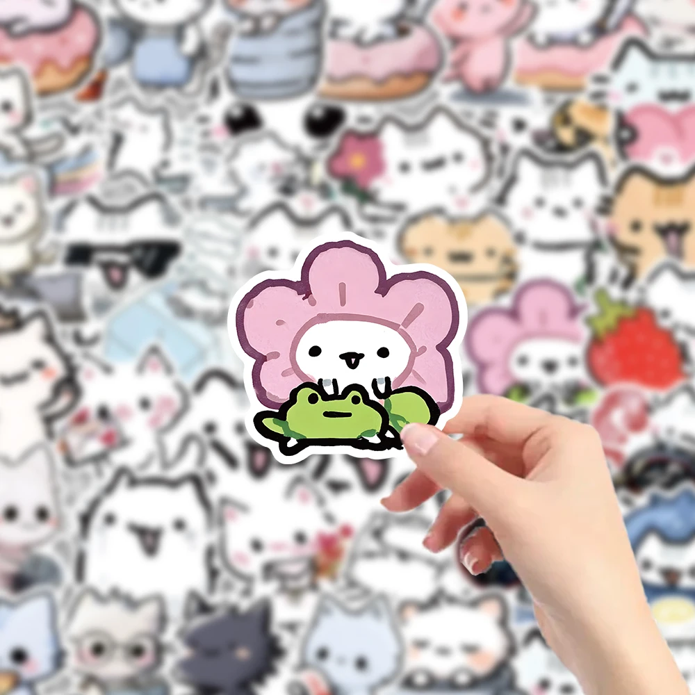 54 adesivi per gatti pastello Kawaii - Decalcomanie per gattini simpatici cartoni animati per diario, bottiglia d'acqua e arredamento estetico della stanza