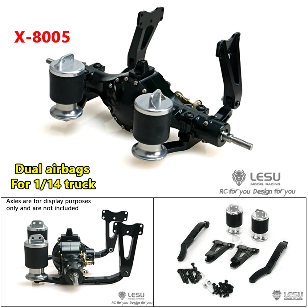 LESU 1/14 Truck Simulation Airbag Suspension Large Travel Shock Absorber System X-8004 X-8005 dla modelu ciężarówki Tamiya Traction