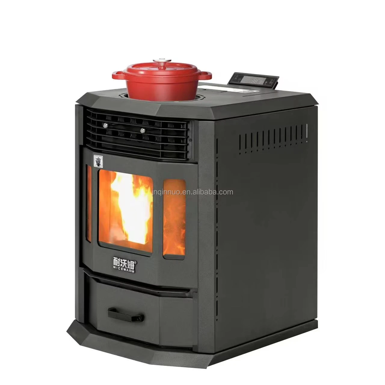 High Quality Freestanding 13KW Eco-Friendly Wood Pellet Biomass Fuel Air Heater Stove for Bathroom with 80-100m Coverage