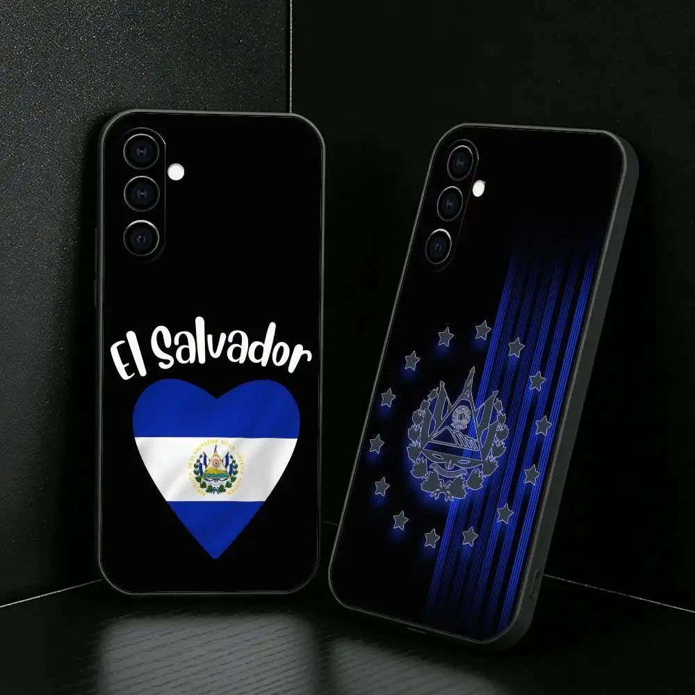 El S-Salvador Flag Phone Case For Samsung Galaxy A73,A72,A71,A70,A52,A51 Others Soft Black Cover