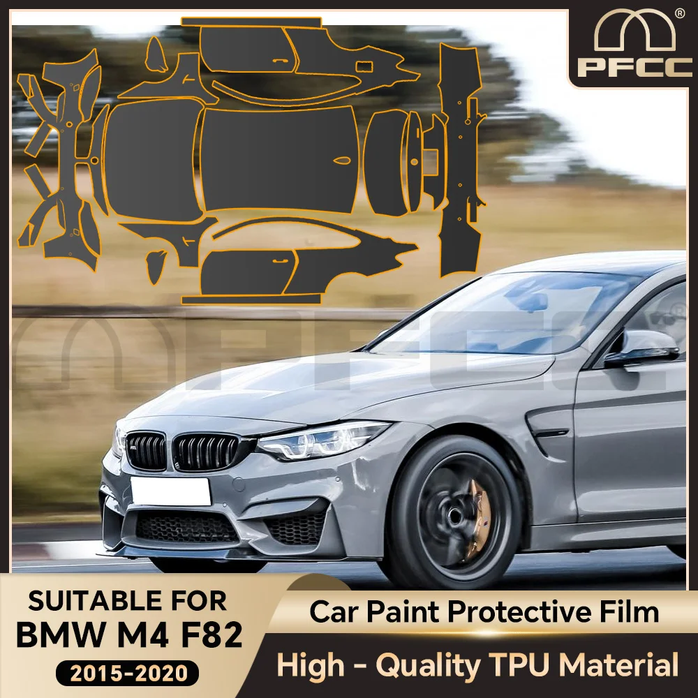 

Car Body Clear Bra Pre-cut PPF Resistant Invisible Repairable For BMW M4 F82 2015-2020 TPU Paint Protection Film Anti-scratch