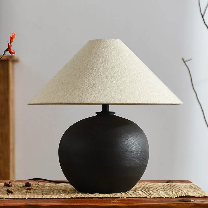 

Ваби-саби ветровая прикроватная настольная лампа для спальни, кабинета, входа, японского ретро, креативного нового китайского декоративного светильника для гостиной Ambie