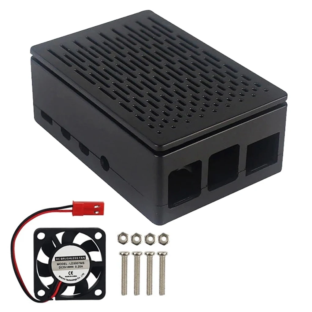 Boîtier de protection pour mini ordinateur avec écran de 3.5 pouces, kit de ventilateur de refroidissement, boîtier de protection de remplacement pour Raspberry Pi 4 modèle B