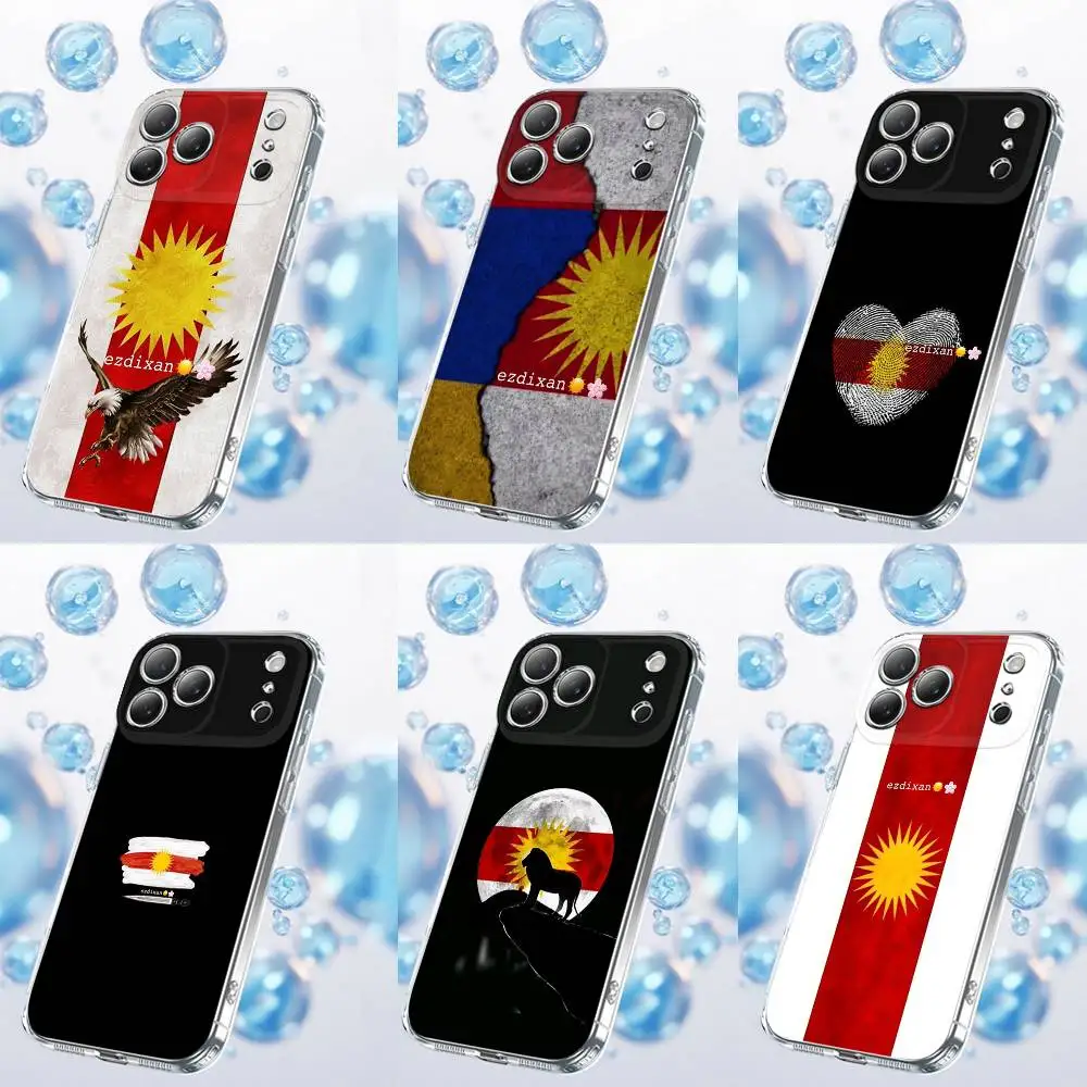 

Yazidi Flag Ezidxan Phone Case For iPhone 17,16,15,14,13,12,11 Plus,Pro,Max,Plus,E,SE4,Air,Mini Transparent
