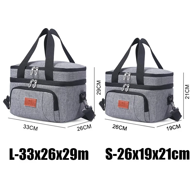 Thickened Square Insulated Lunch Bag Keep Your Food Fresh and Portable Reusable Lunch Bag /Double Lunch Bag / lunch box 10L/20L