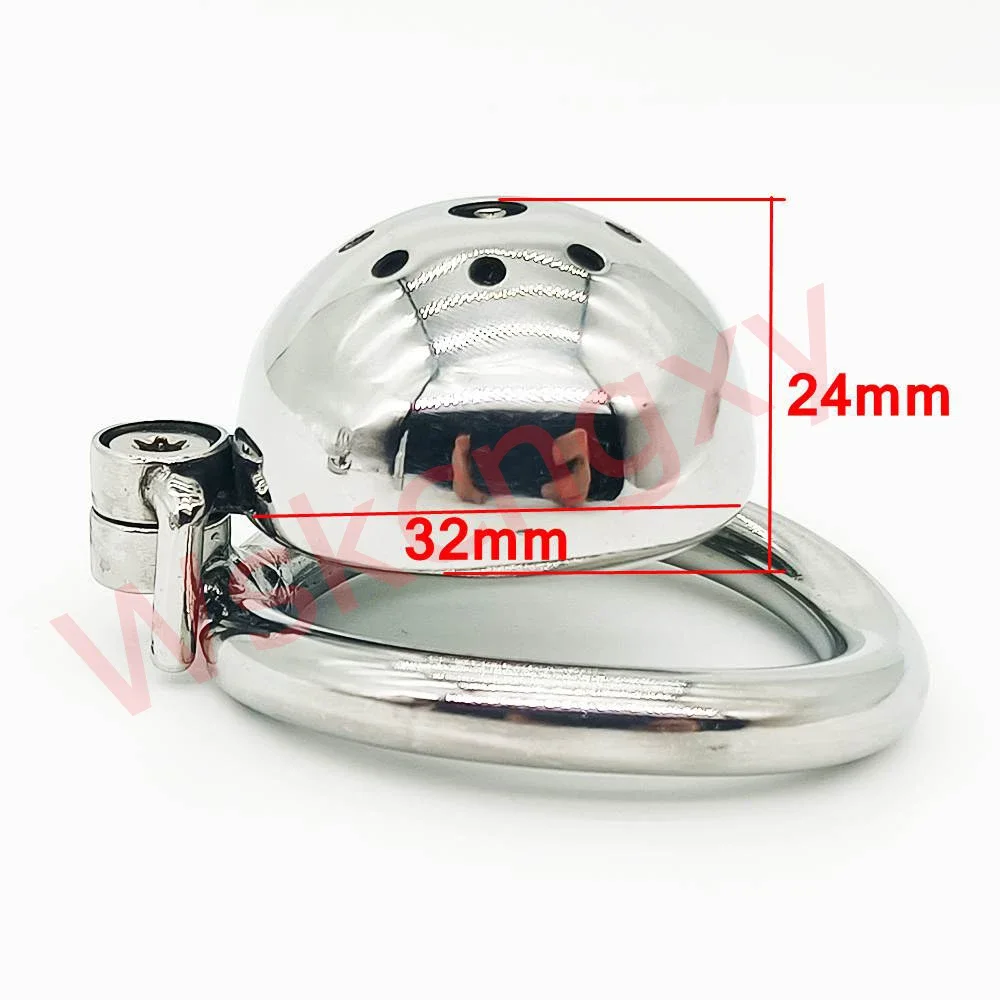 Stainless Steel Screw Lock Male Chastity Device Adult Cock Cage with Catheter Curve Penis Ring Sex Toys for Men BDSM Sissy