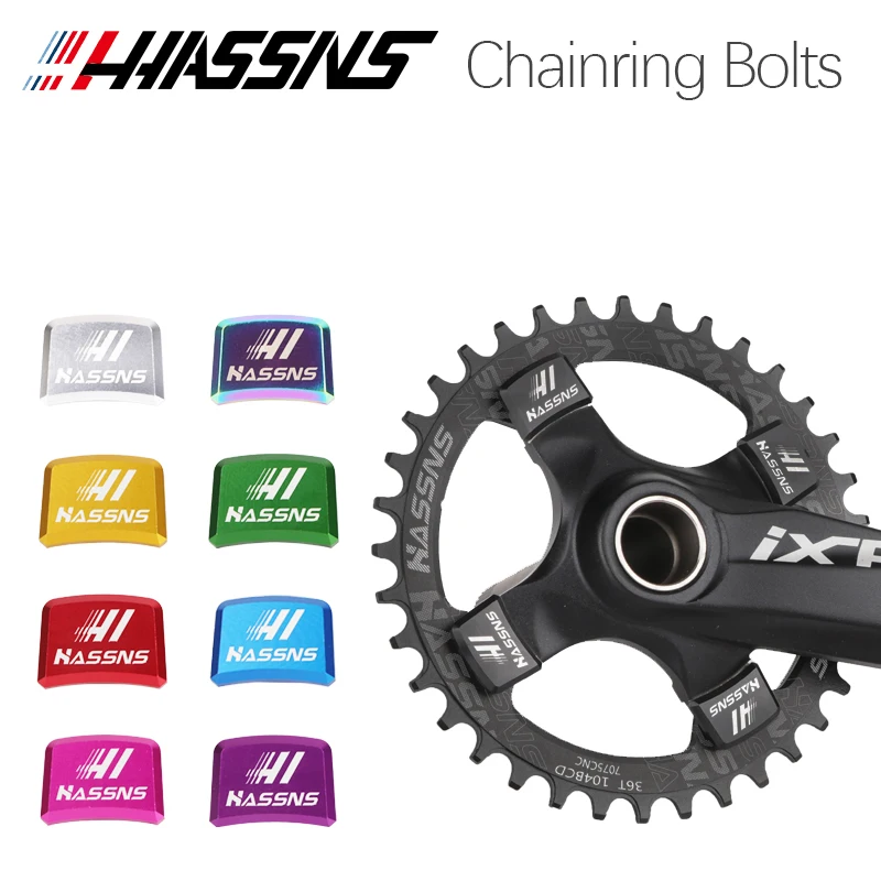 

HASSNS Mtb Chainring Bolts Bicycle Sprocket Square Screw Rotor Crankset Candle Pe Bolt Crown Mountain Bike Dishes Screw Cycling