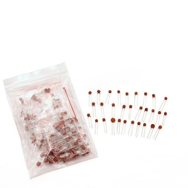 300pcs Ceramic Disc Capacitor Kit 30 Values x10pcs 2pF-0.1uF Assortment