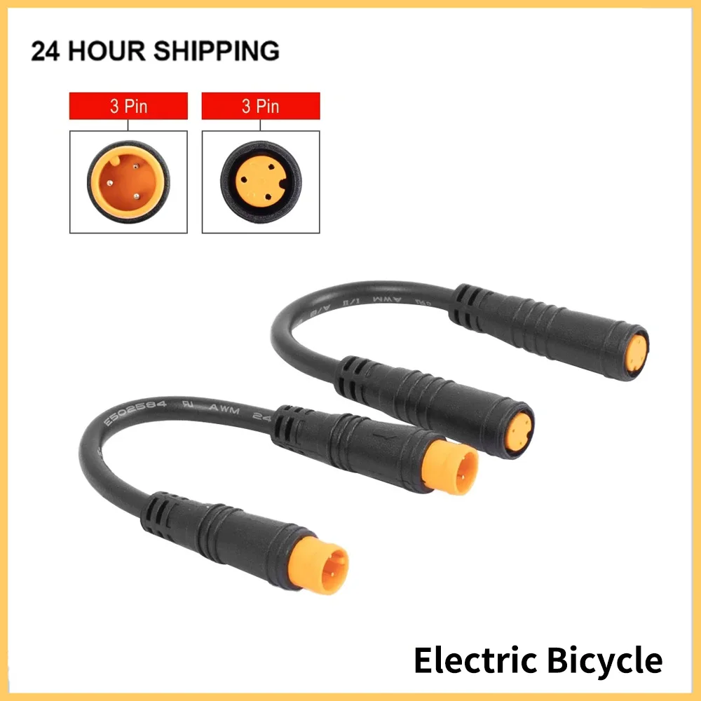 Electric Universal Bicycle 3 Pin Sensor Thumb Throttle Cables For E-Bike Female Waterproof Connectors Accessories