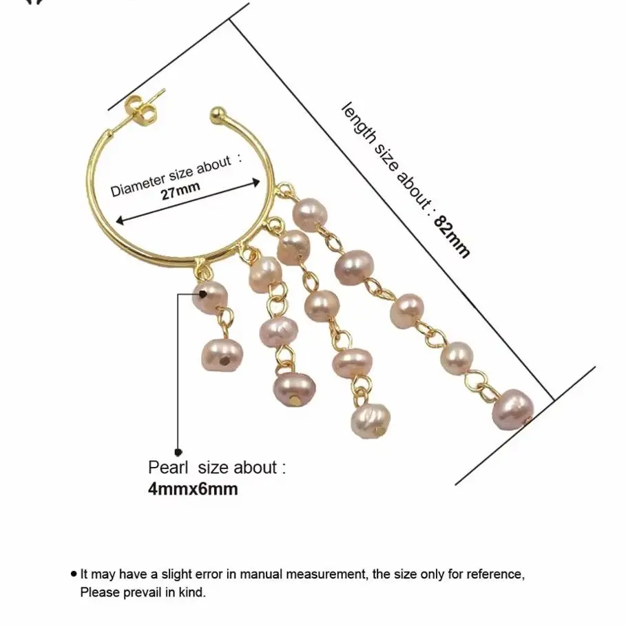 MPE039  Handmade Fashion Lady Boho Earrings Jewelry Wholesale Elegant Drop Shape Pearl Beads Long Dangling Accessory