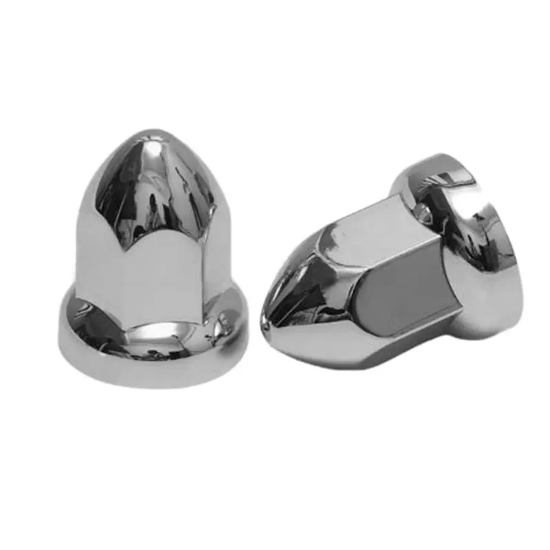 ABOK-40PCS 33Mm Chrome Lug Nut Covers ABS Plastic Push-On For Semi Trucks