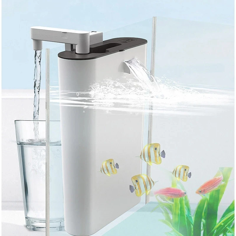 Aquarium Three-in-one Waterfall Filter, Aeration and Water Change Filter, Wall-mounted Fish Tank, Silent Landscaping Tank