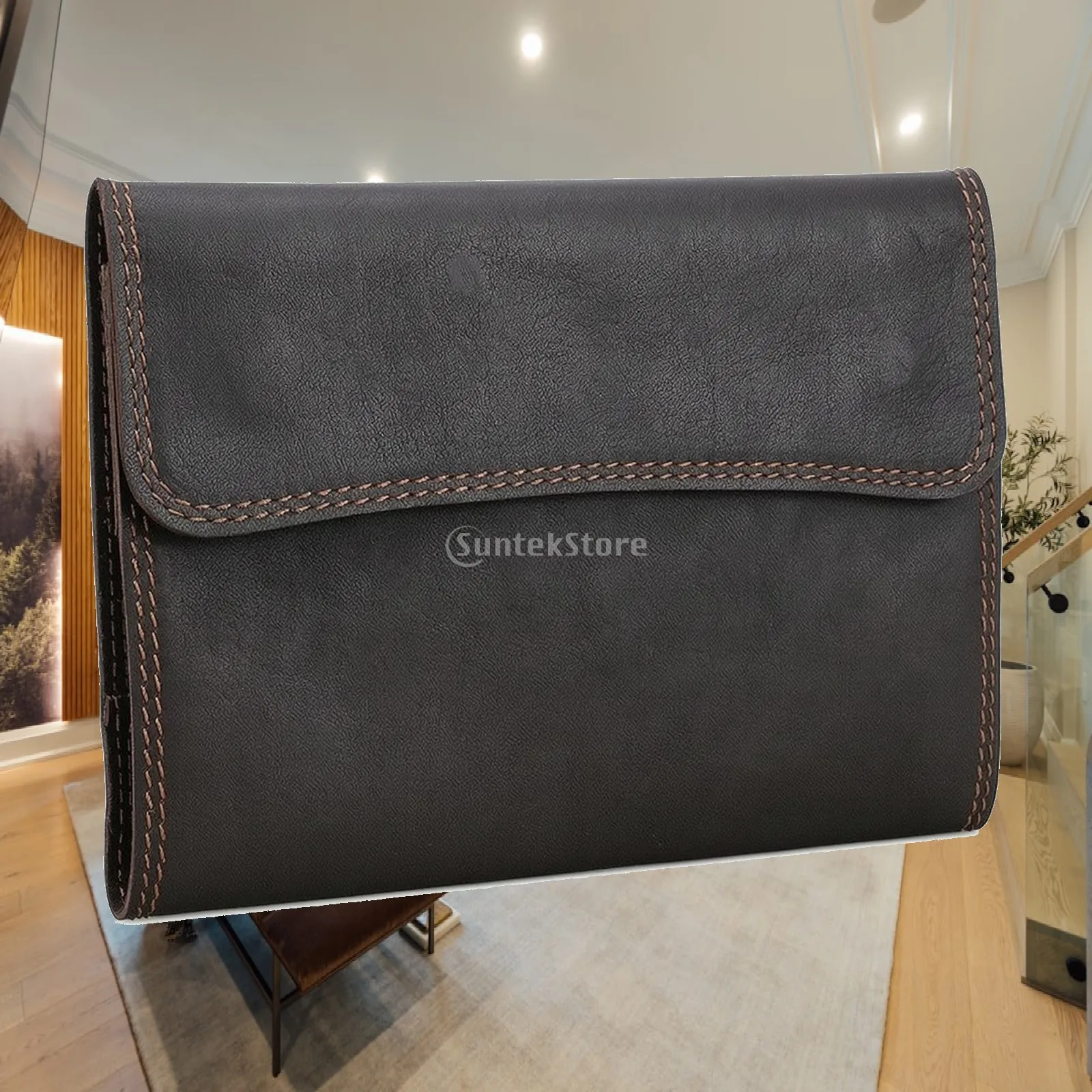 Vegetable Tanned Cowhide Notebook Cover with Fold over Flap for Office Planning