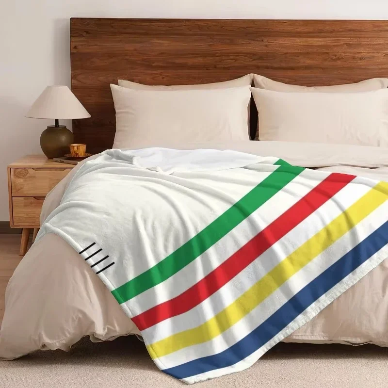 Customization Hudson Bay Ultra Soft Fleece Blanket - Cozy Warm Sofa Throw Blanket For Bedroom Living Room, All-Year-Round Beddin