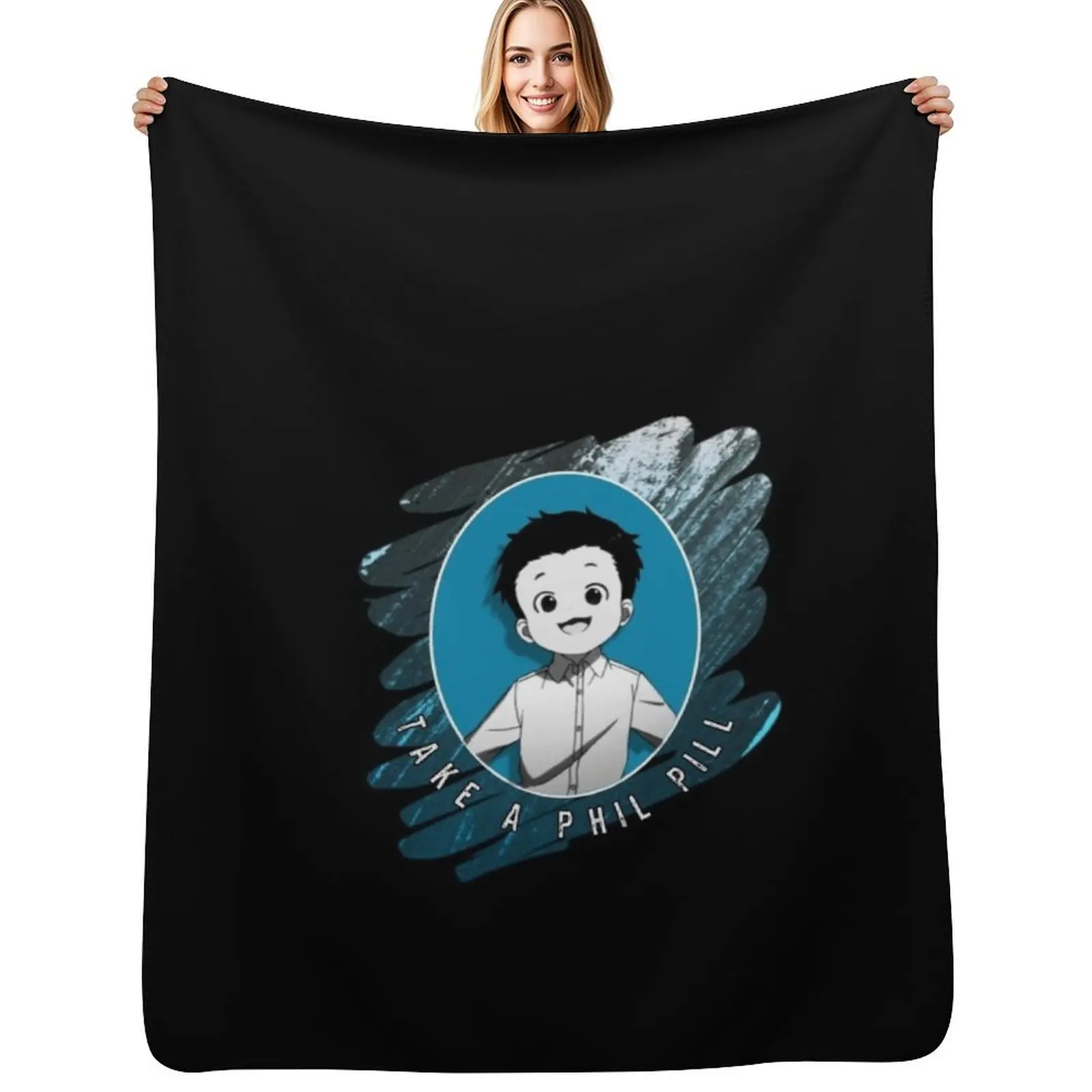 The Promised Neverland Phil Throw Blanket Bed Fashionable Cute Plaid decorative Decoratives blankets ands manga Blankets