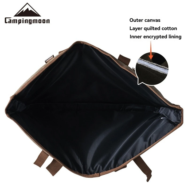 

CAMPINGMOON CK-B Складной походный стол-органайзер из холста с ручкой и железной сеткой для пикника и кемпинга