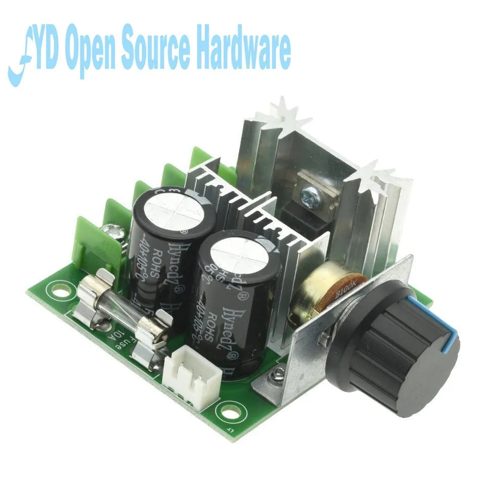 DC 12V 24V 30V 40V 13KHZ Auto PWM DC Regulator Regulator prędkości przełącznik regulatora prędkości 10A 50V 1000uF