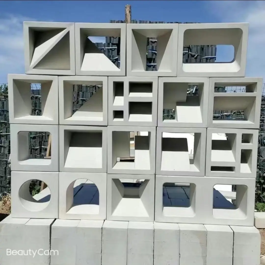 

Hollow Brick Plastic Double Hole Cement Mold 20*20*10cm Decorative Wall Slope Protection Building Partition Art Hollow Brick