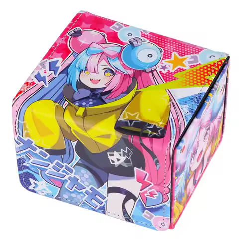 PU Leather Deck Card Boxes 100+ Sleeved Cards Deck Game Box for Collectible Cards Deck Playing Card Box Compatible with MTG TCG