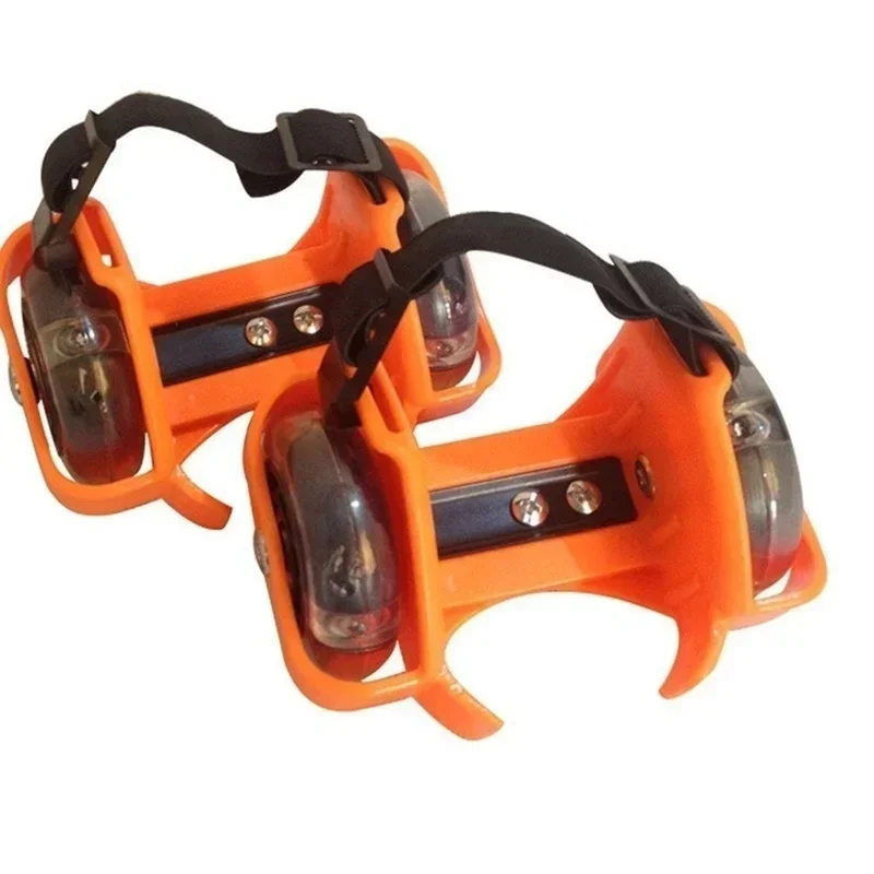 Zapatos de doble rueda para caminar, herramienta ajustable para caminar, patinaje sobre ruedas, resistente al desgaste, 3 ruedas brillantes de