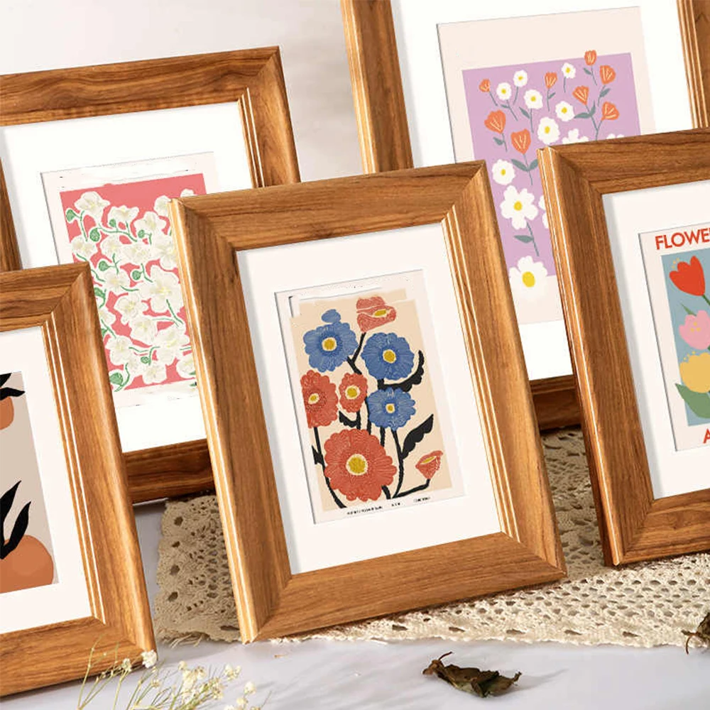 1Pcs Wid 3cm Thick 1.8cm Vintage Photo Fram 5/6/7/8-16 inches Wall Mounted Wedding Photography Studio Photo and Painting Frame