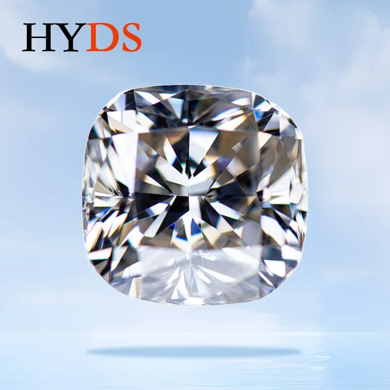 

Moissanite Champagne Primary Color VVS1 Square Cushion Shape Charms Advanced Jewelry Beads Making Materials with GRA Certificate