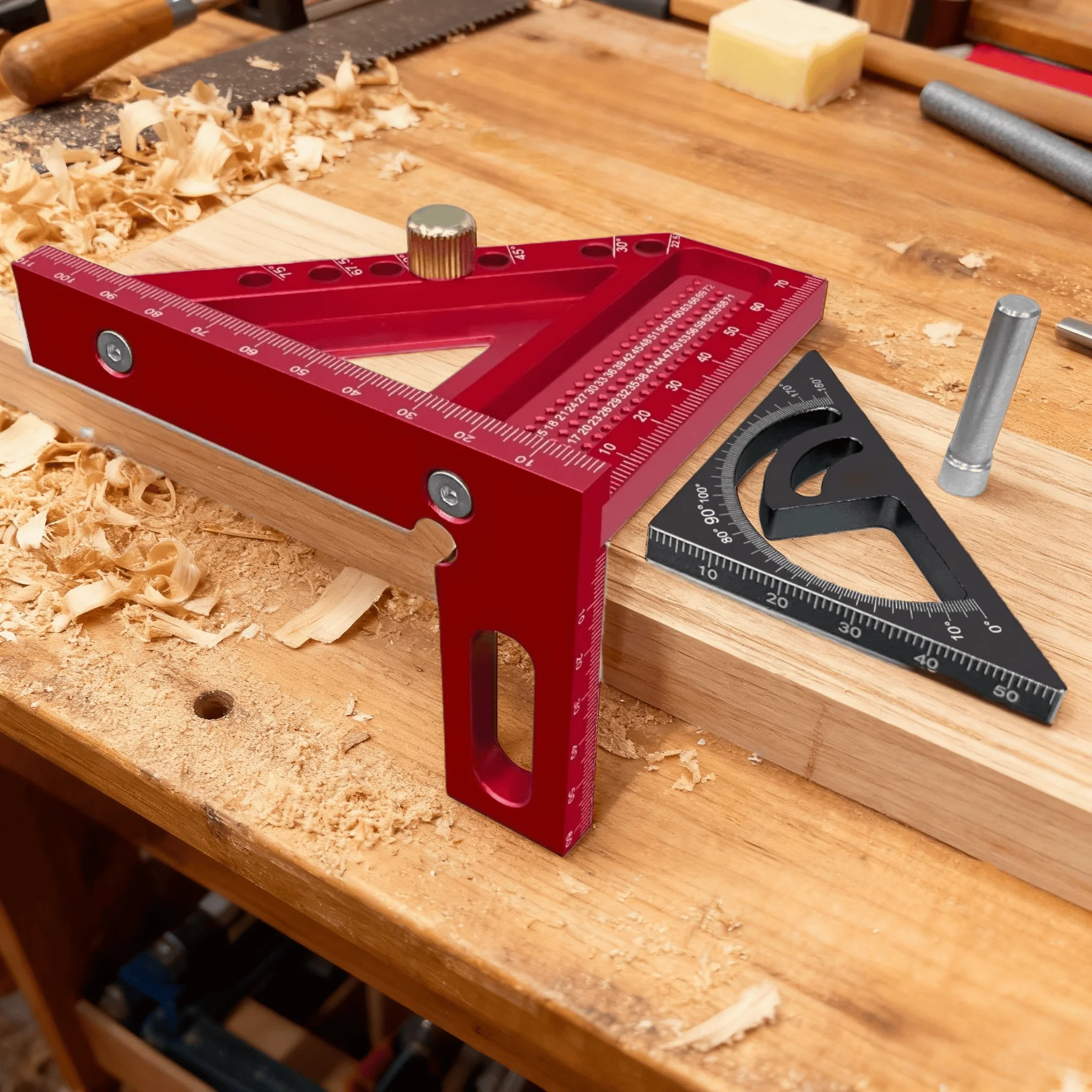 

2-in-1 Thickened CombinationTriangle Ruler with Detachable Small Triangle Ruler Dedicated for Woodworking Enthusiasts