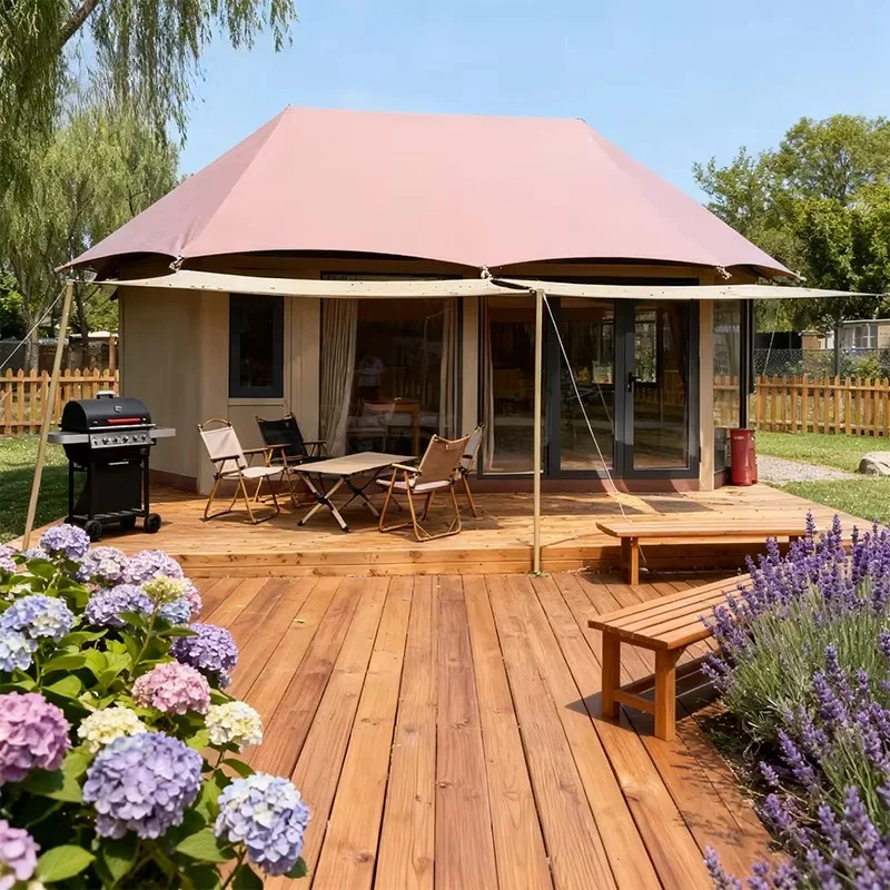 All Terrain Foldable Prefab Cabin Adaptive Ground Support Legs Height AdjustableStable Placement Portable Modular House Hillside