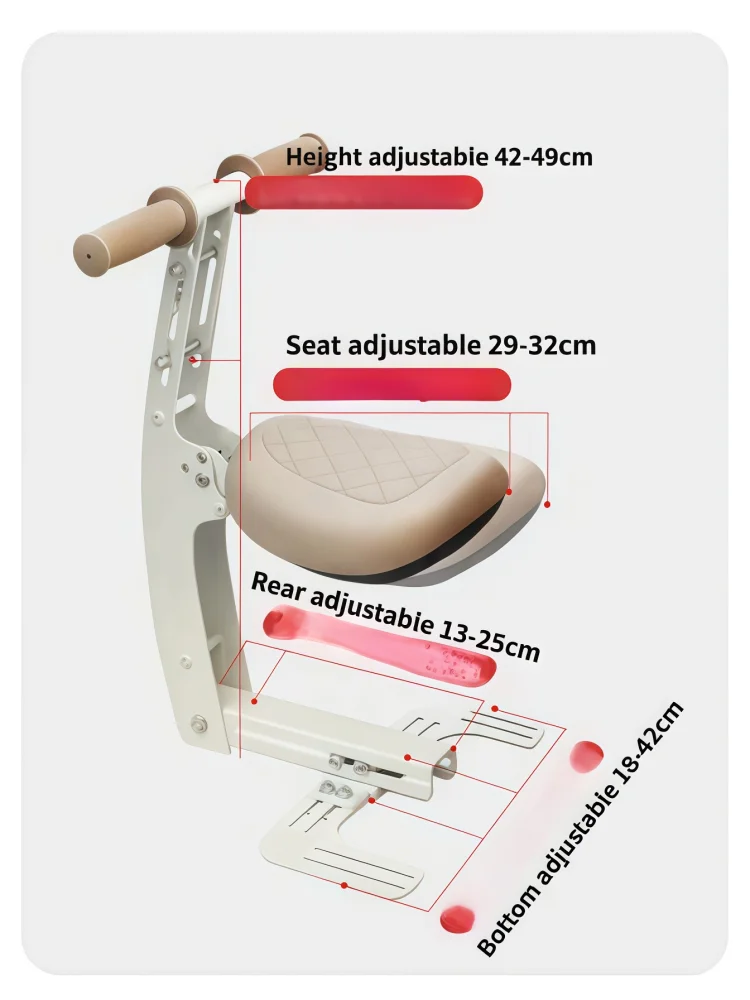 For Yadea M40-M Anti-Weather Matte Coating Fold Front Safety Seat Thickened Load Frame For Stable Daily Child Transport