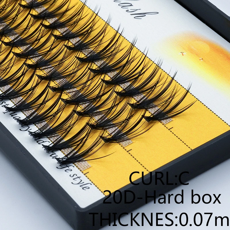 1 Box/60 Bündel/20D/30D gefälschte Wimpern, handgemachte Seide, einzelne Wimpern, natürliche dicke gefälschte Wimpern, Wimpernverlängerungen für Make-up – Detail 4