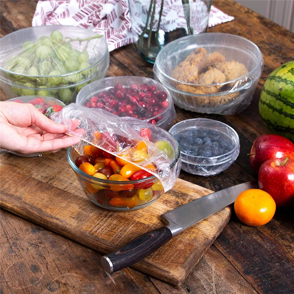 Bolsa de ahorro de mantenimiento fresco para cocina, cubierta desechable de plástico, cubiertas elásticas para alimentos