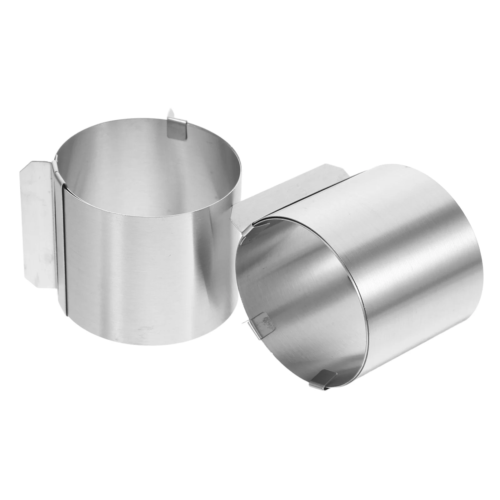 

2 шт. круглое кольцо для мусса, регулируемая форма для выпечки из нержавеющей стали 6-10 см для резки теста для торта, антипригарная форма для мусса