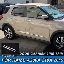4 pcs Car Door Garinsh Line Trim Strip Stainless Steel Car Side Molding Styling Accessories for Toyota Raize A200A/210A Body Kit
