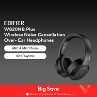 Edifier W820NB Plus Wireless Noise Cancelling Headphones 43dB ANC Hi-Res LDAC Codec 49hrs Playtime Over-Ear Bluetooth Headset