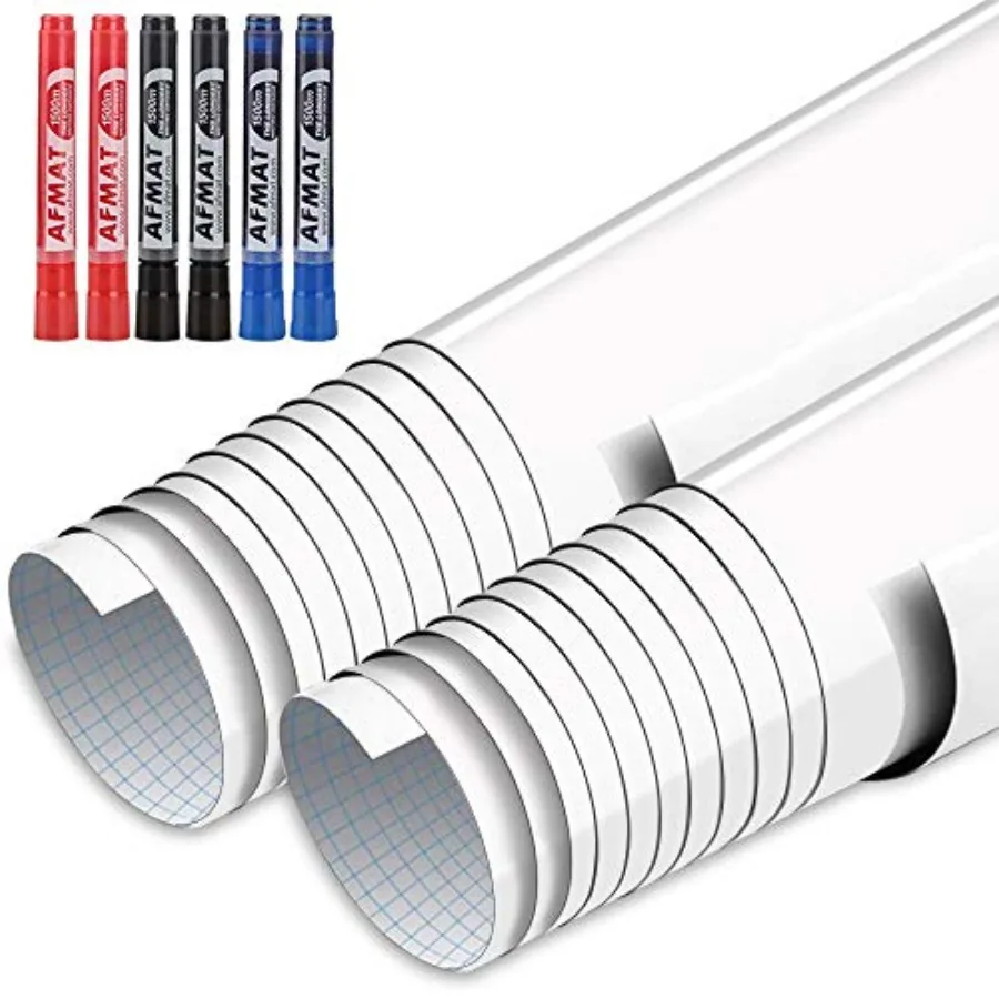 

Самоклеящаяся пленка-доска для записей 11 футов (3,35 м) для стен, 132'' x 17.3'', белая, сухостираемая