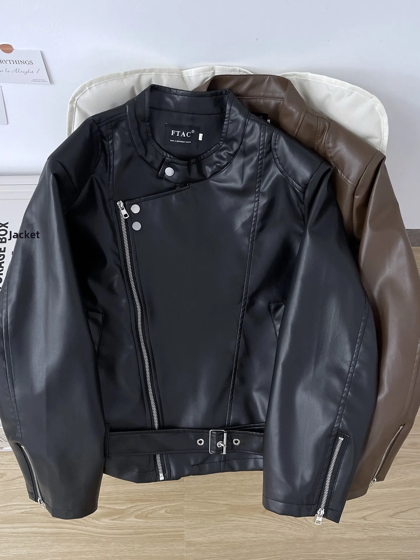 

Мужская кожаная куртка свободного кроя на молнии с воротником-стойкой, весна-осень, в американском стиле, модная, спортивная, для мотоциклистов