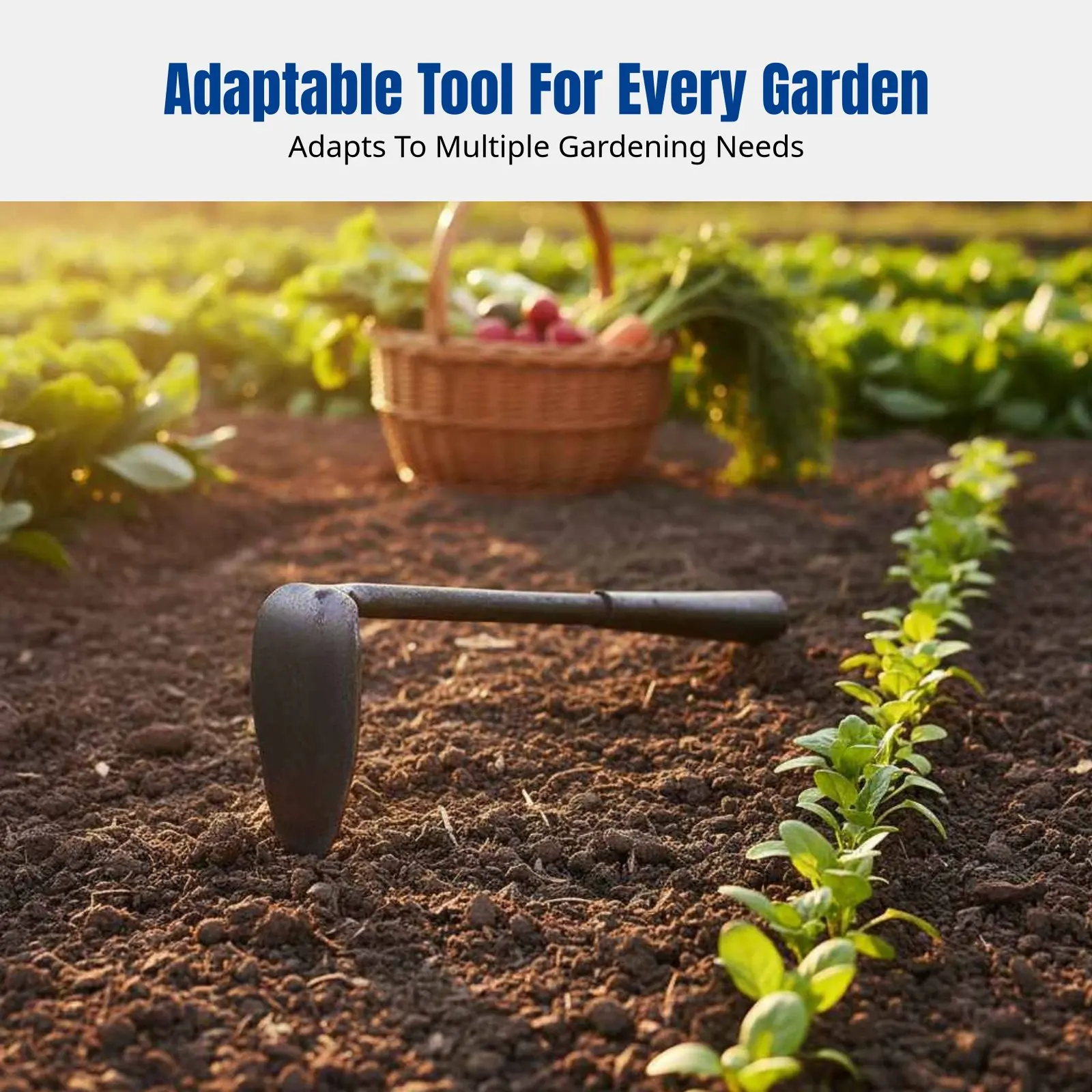 

Mini Tempered Steel Hoe, Versatile Garden Tool for Home, Vegetable Planting, Flower Cultivation, Soil Digging