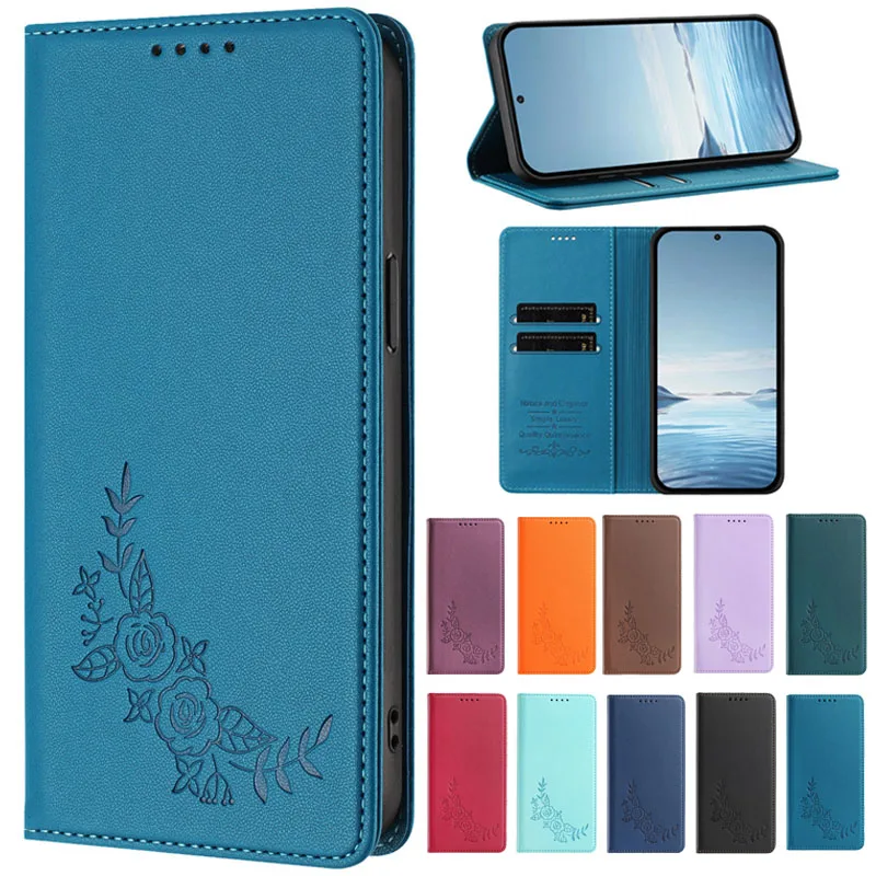 S26 FE Peony Flower Case for Samsung Galaxy S26 Ultra S26+ S25 Edge S24 FE S23 S22 S21 Plus Magnetic Wallet Phone Case Cover