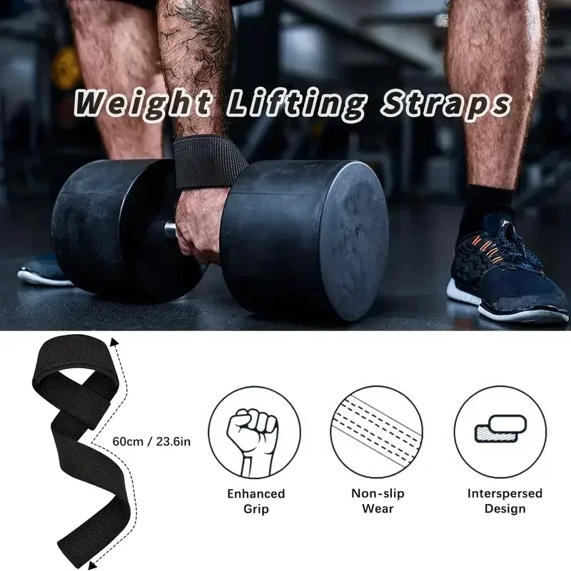 Handgelenkschlaufen für Gewichtheben, Krafttraining, verstellbar, rutschfest, für Fitnessstudio, Fitness, Hebegurt, Handgelenkstütze, Sport-Griffband – Detail 3